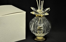 Profumatore vetro e cristallo con placca 50° H 14 con scatola. MADE IN ITALY