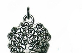 Ciondolo con albero della fede in ottone con bagno in argento. CM 4x3. MADE IN ITALY