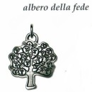 Ciondolo con albero della fede in ottone con bagno in argento. CM 4x3. MADE IN ITALY