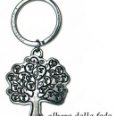 Portachiavi con albero della fede in ottone con bagno in argento. CM 4 H 8. MADE IN ITALY
