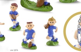 Giocatore di rugby in resina portachiave. Ass 4 H 4