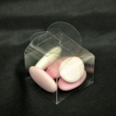 Scatolina pvc trasparente con chiusura cuore CM 4x4x H 2.5