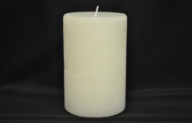Moccolo cera bianco. H 15 Diam. 10