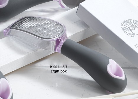 Grattugia plastica e metallo CM 20 con scatola. LINEA EQUOSOLIDALE.