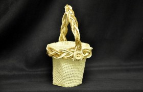 Cestino con manico con chiusura bottone Diam. 7 H 13