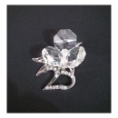 Fiore cristallo con applicazione numero con strass CM 4