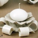 Ninfea portacandela ceramica H 3 con scatola