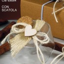 Ampolla vetro con applicazioni e tappo sughero CM 6x6 H 4 con scatola