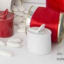 Set sale e pepe ceramica bianca e rossa DIAM 5 H 6 con scatola