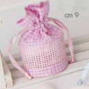 Sacchetto a cestino scacco bianco e rosa CM 9