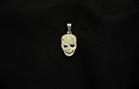 Ciondolo teschio metallo e strass CM 2.5