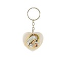 Portachiavi cuore in resina con immagine Madonnina CM 4