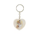 Portachiavi cuore in resina con immagine angioletti CM 4