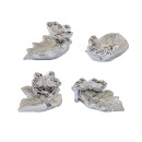 Farfalla resina silver e madreperla con foglia ass. 4 CM 7