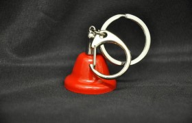 Portachiavi campanella metallo rossa