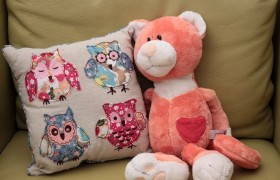 Cuscino con disegno gufi CM 25x25
