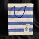 Borsa carta righe blu e bianche 18x8x23