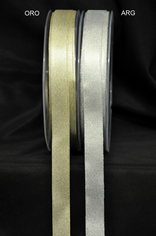 Nastro doppio raso oro o argento Mm 16 Mt 50