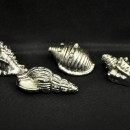 Conchiglie in resina argentata con strass, ass. 4 CM 5