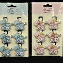 Set 6 mollettine da applicazione baby, rosa o azzurro CM 3.5x4