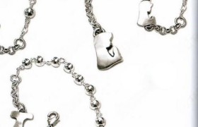 Decina da polso in ottone con bagno argento. CM 14 circa. MADE IN ITALY