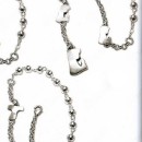 Decina da polso in ottone con bagno argento. CM 14 circa. MADE IN ITALY