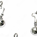 Ciondolo in ottone con bagno argento con campanellino. CM 4.5 circa. MADE IN ITALY