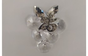 Grappolo uva in cristallo con applicazione strass 25° e 50° CM 5.5x3.5
