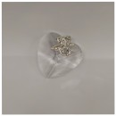 Cuore in cristallo con applicazione strass 25° CM 4x4