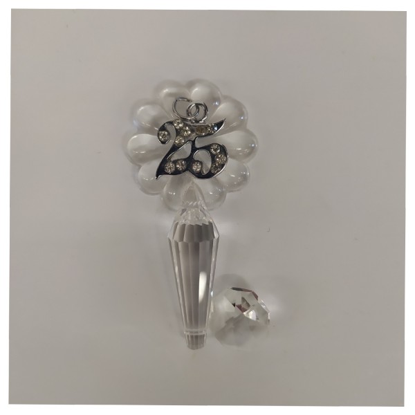 Chiave in cristallo con applicazione strass 25° CM 6