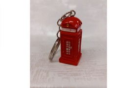 Cabina telefonica londinese portachiavi in resina.MIS.1,5X1,5 H4CM