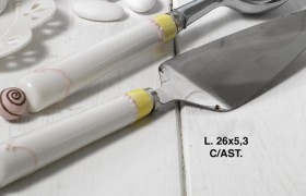 Paletta da dolci con manico ceramica decoro Cake L.26x5.3 con scatola