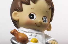 Baby chef in resina salvadanaio L.10 H 18