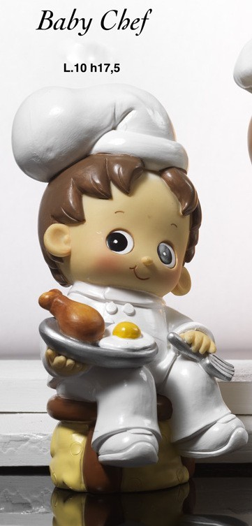 Baby chef in resina salvadanaio L.10 H 18