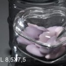 Scatola vetro forma cuore H 4,5 L. 8,5x7,5