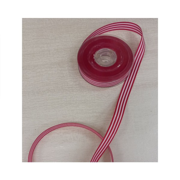 Nastro Gross Grain a righe colore fuxia. mm.15 metri 20