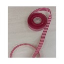 Nastro Gross Grain a righe colore fuxia. mm.15 metri 20
