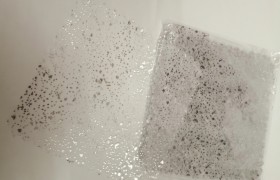 Quadrato smerlato organza puntinato lamè argento PACCO 50 PZ