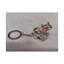 Elefante portachiavi in resina argentata colore rosa MIS.3X3CM