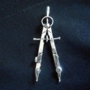 Compasso in ottone con bagno argento CM. 6. MADE IN ITALY