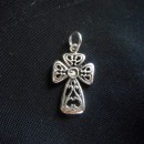 Ciondolo croce in ottone con bagno in argento CM 4. MADE IN ITALY