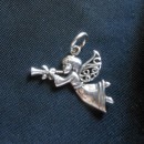 Ciondolo angelo suonatore in ottone con bagno in argento CM 3. MADE IN ITALY