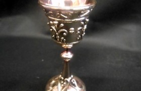 Calice in ottone con bagno argento da appoggio H 6. MADE IN ITALY