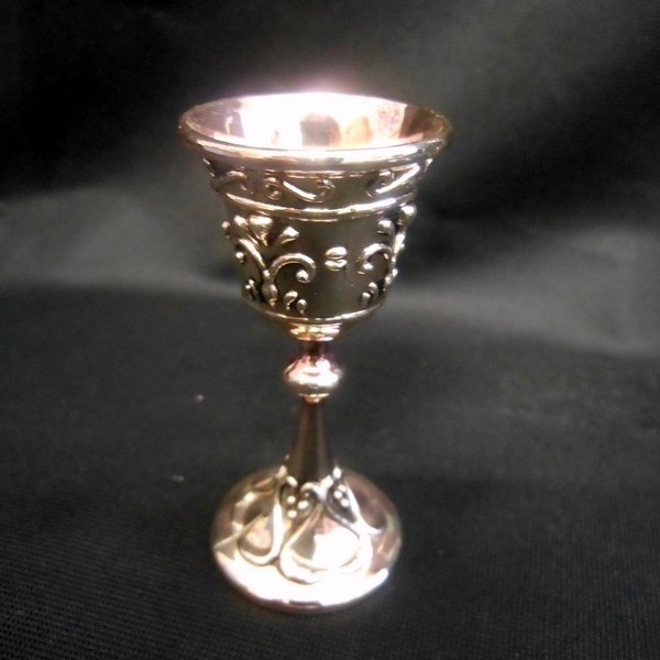 Calice in ottone con bagno argento da appoggio H 6. MADE IN ITALY