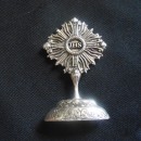 Ostensorio in ottone con bagno argento da appoggio CM 5. MADE IN ITALY