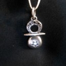 Ciondolo ciuccio in ottone con bagno in argento CM 3.5. MADE IN ITALY