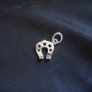 Ciondolo ferro di cavallo in ottone con bagno in argento CM 2 MADE IN ITALY