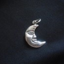 Ciondolo mezza luna in ottone con bagno in argento CM 3 MADE IN ITALY