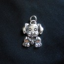 Ciondolo cane in ottone con bagno in argento CM 4 MADE IN ITALY