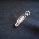 Ciondolo scarpetta da ballerina in ottone con bagno in argento CM 4  MADE IN ITALY